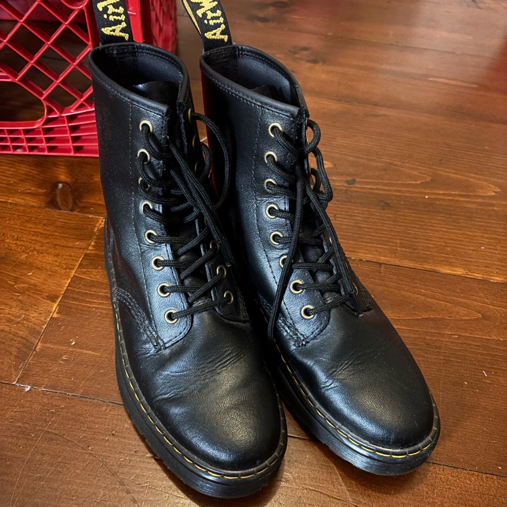 Dr. Martens Black Ankle Boots with Lace-Up Design